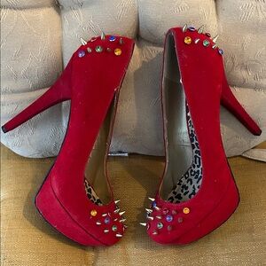 Dollhouse Red Studded Heels